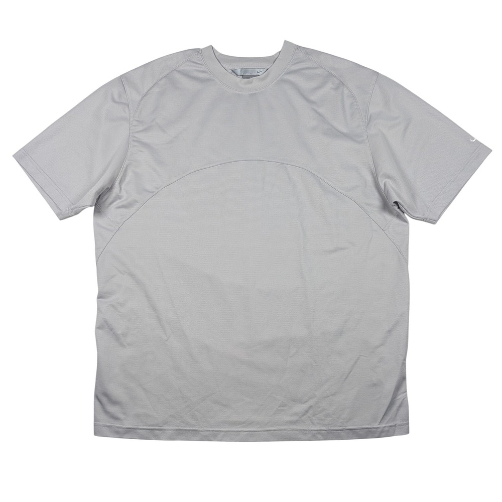Vintage Nike T-Shirt Mens XL Gray Short Sleeve Performance Soccer Shiny Y2K‎